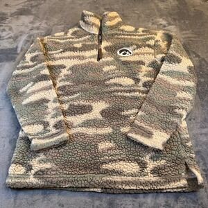 Boxercraft Iowa Hawkeyes Fleece Pullover Mens Small Camo Sherpa Quarter Zip